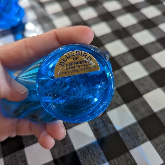 Vintage 80's 90's Bluebird Of Happiness Signed Leonard Ward Birds Mom Dad Baby - Picture 6 of 9